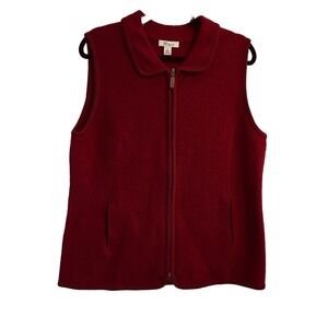 The Tog Shop vest Womens large wool Vest Pockets red